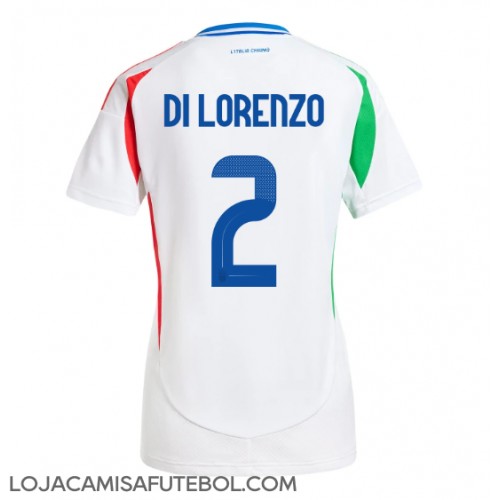 Camisa de Futebol Itália Giovanni Di Lorenzo #2 Equipamento Secundário Mulheres Europeu 2024 Manga Curta